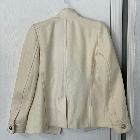 Banana Republic Wool Blend Double Breasted Ivory Button Down Pea Coat Size Small - Picture 8 of 10